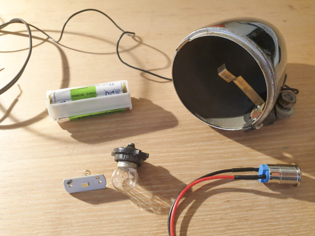 Umbau der alten Fahrradlampe auf LED und Akku